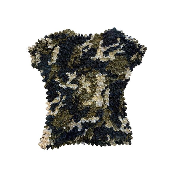 Vintage 90s Popcorn Top T Shirt Blouse Coquette Cottage Fairy Hippie Nostalgia - Picture 6 of 11